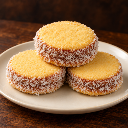 Alfajores de maicena sin gluten con dulce de leche y bordes de coco de RecoBeco