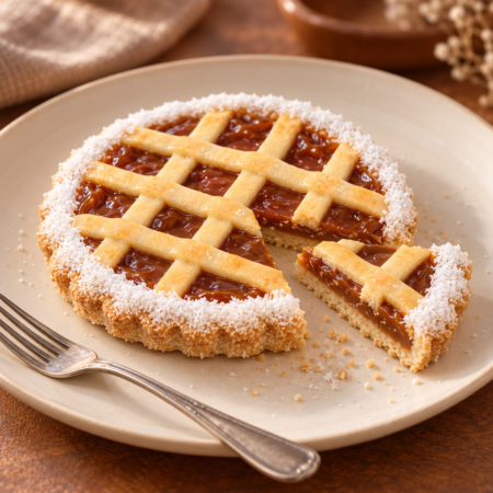Pastafrola de dulce de leche sin gluten — individual