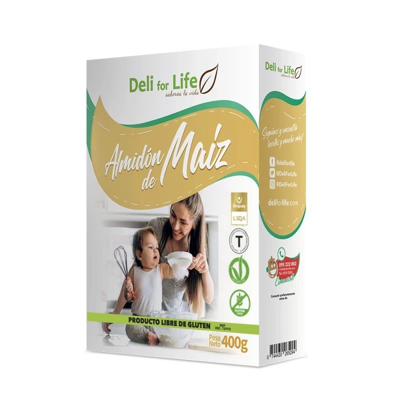 Caja de almidón de maíz sin gluten Deli for Life de 400 g