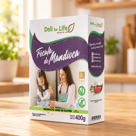 Caja de fécula de mandioca sin gluten Deli for Life de 400 g