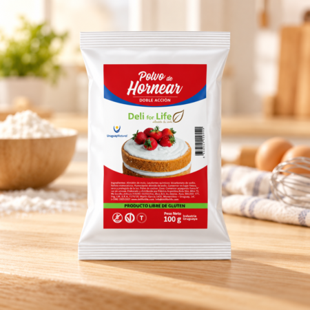 Polvo de hornear de doble acción sin gluten Deli for Life 100 g.