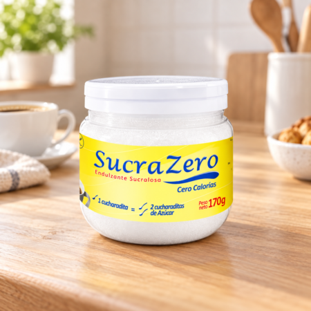 Pote de SucraZero, endulzante con sucralosa de 170 g.