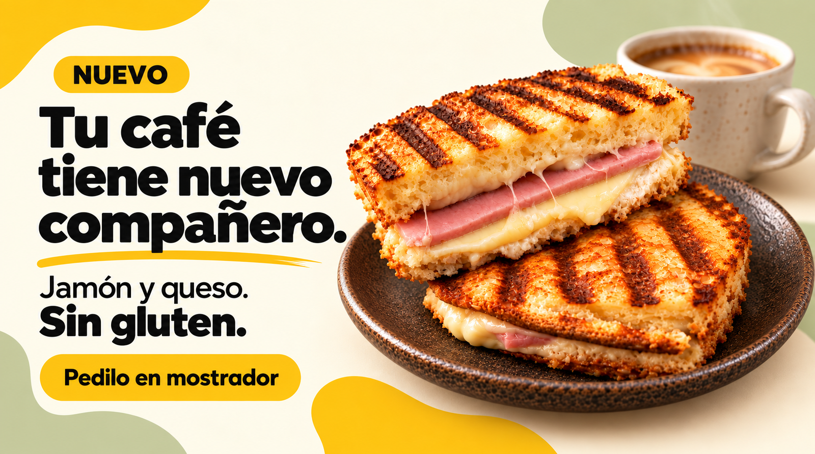 Nuevo dúo de sándwich y café