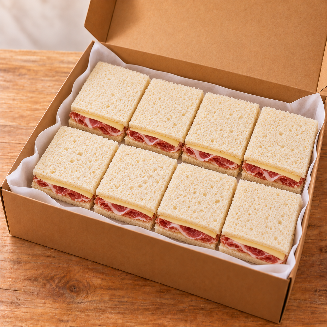 Caja de sándwiches sin gluten para compartir en familia